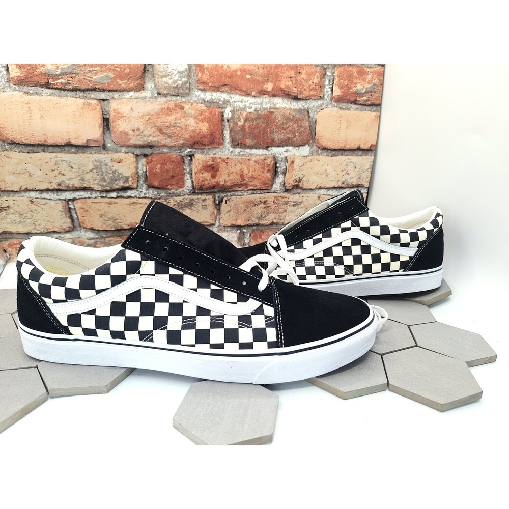 Vans Old Skool Checkerboard Black White Skate Shoes Men's Size 14 Rare Classic